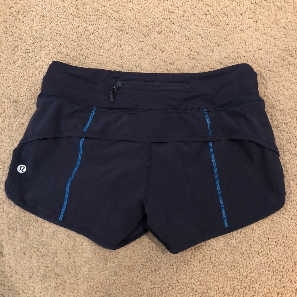 Lulu lemon navy speed shorts size 2